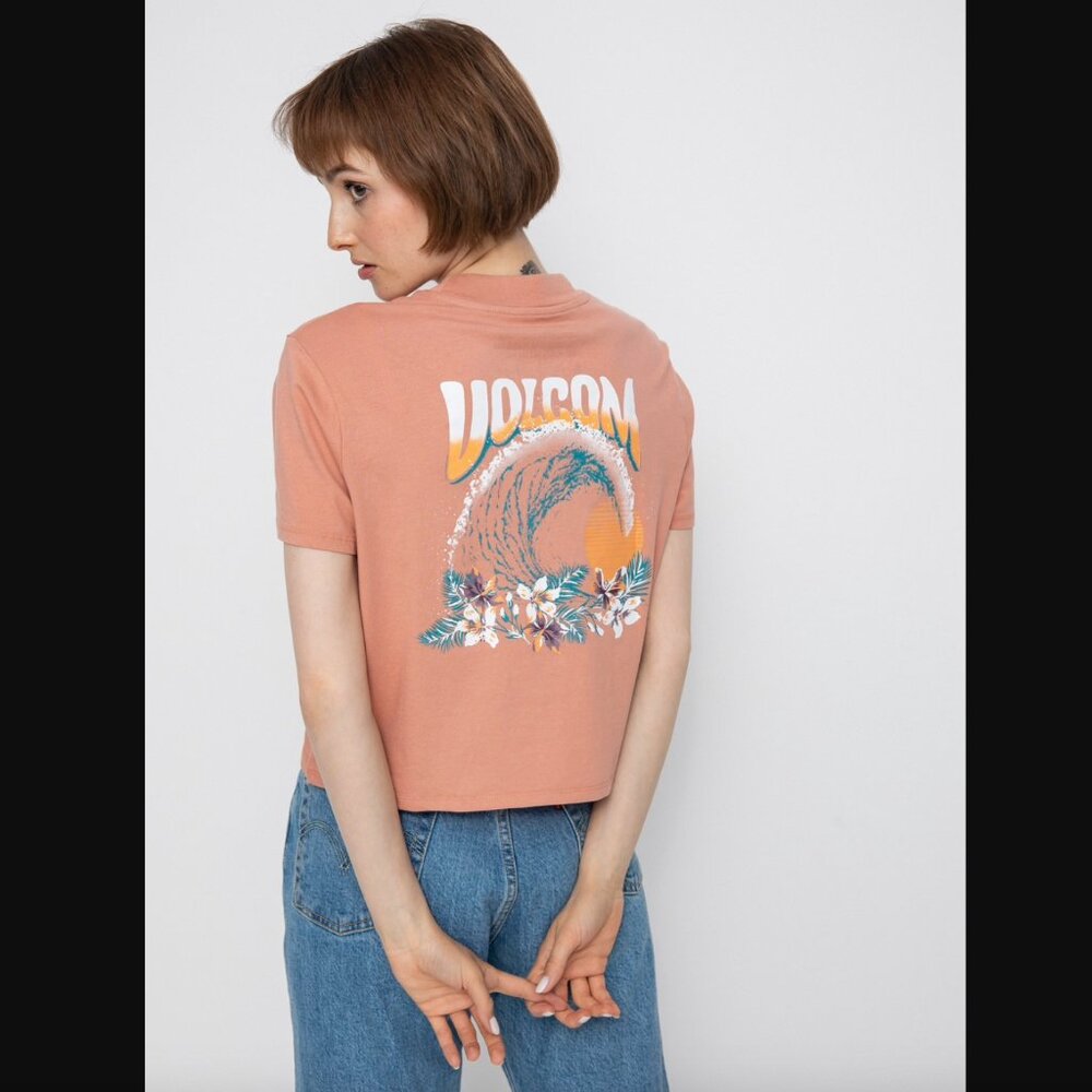 🍃 EUC🍃 Volcom Pocket Dial T-shirt Crop Top Shirt retro organic cotton tee